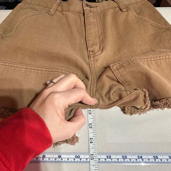 PACSun Cut Off Cargo Hi Rise Workwear Brown Shorts Size 27 Size 4 Utility - Picture 7 of 10